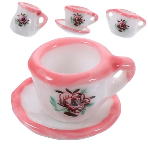 BESTonZON 1 Satz Puppenhaus Teetasse Mini-hausdekoration Mini- -küchenzubehör Küche Rollenspiel Mini-küchenzubehör Miniaturmodell Küche Spielset Rollenspielzubehör Mini-tassen Keramik von BESTonZON