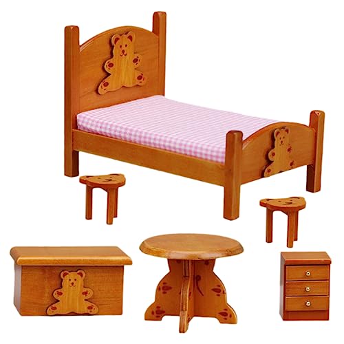 BESTonZON 1 Satz Puppenhaus-szenenlayout Mädchen Miniatur Puppenhauspuppen Puppenbett Spielzeughaus Spielzeugzimmerdekoration Kleine Raumdekoration Puppenhausmöbel Stoff von BESTonZON