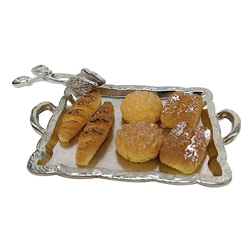 BESTonZON 1 Satz Puppenhausbrot Kinderspielzeug Realistische Haushaltsverzierung Puppenhaus Puppenhaus Brot Küchenmodell Mini-Essen Simulationsspielzeug Legierung von BESTonZON