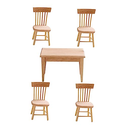 BESTonZON 1 Satz Puppenstubenstuhl Spielzeug für Kinder kinderspielzeug Kinderzimmer-Dekoration holzmöbel kleine Tischstütze Spielzeuge Esszimmerfiguren kleines Accessoire hölzern von BESTonZON