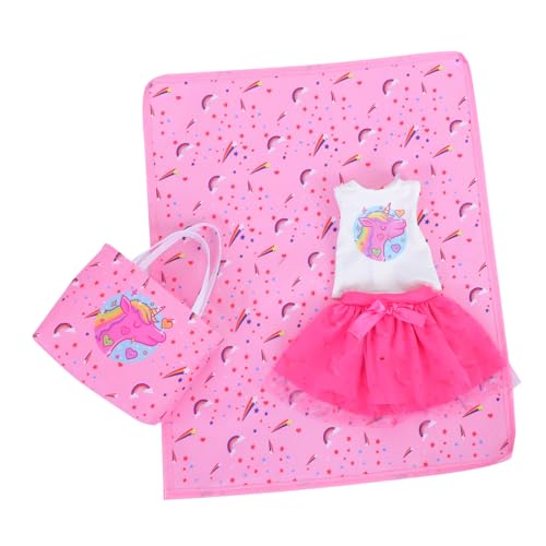 BESTonZON 1 Satz Puppenzubehör Für Babymädchen Kleine Puppen Puppentasche Puppen Kleinkind Puppen Mini-ringständer Tüllpuppen Outdoor-Puppen Mini-Puppen Sommerpuppen Stoff Rosa von BESTonZON