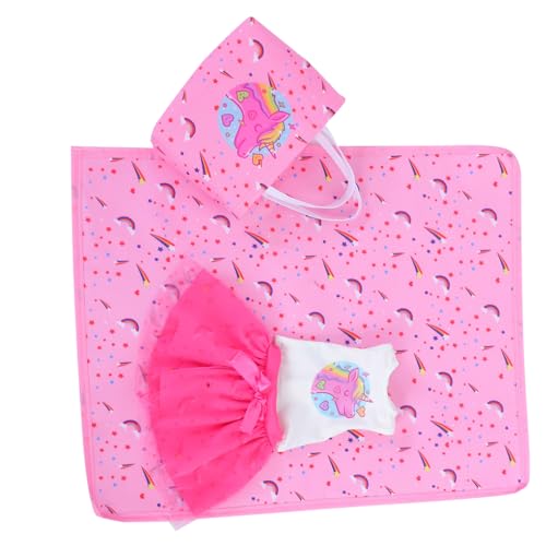 BESTonZON 1 Satz Puppenzubehör Mädchen Spiegel Outdoor-Puppen Minigolf Mini-Puppen Sommerpuppen Rock Puppen Mini-ringständer Kleine Puppen Mädchen Kleiderpuppen Rosa Stoff von BESTonZON