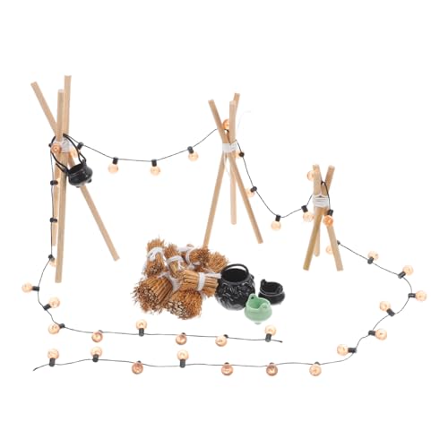 BESTonZON 1 Satz Realistische Puppenhaus Dekoration mit Holzständer und Kessel für Halloween Szenen und Kreative Gestaltung von Miniaturwelten BESTonZON 1 Satz Realistische Puppenhaus Dekoration mit Holzständer und Kessel für Halloween Szenen und Kreative Gestaltung von Miniaturwelten von BESTonZON
