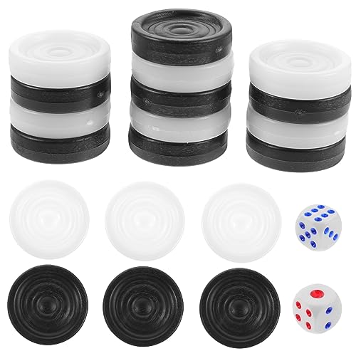 BESTonZON 1 Satz Schachfiguren Prüfer Weiß Groß Backgammon Ersatz Kunststoff-Checker Plastik von BESTonZON