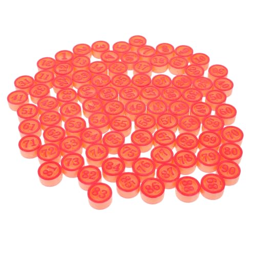 BESTonZON 1 Set Schachzubehör Schach Für Brettspiel Schachbrett Schachbrettspiele Spielfiguren Bingo-Spielzubehör Zahlenschach Bingo-Spiel Requisiten Schachersatz Roter Kunststoff von BESTonZON