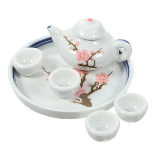 BESTonZON 1 Satz Simulation Tee-Set interaktives adventsgeschenke Toy for The Teachers Spinnennetz-Dekoration Schüssel Zinn Mini-Teetasse Miniatur -Küchenzubehör Keramik von BESTonZON