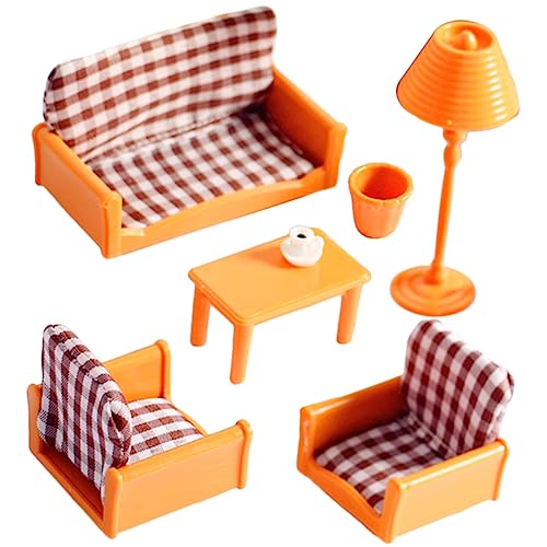BESTonZON 1 Satz Simulationsmöbel Kinderspielzeug Mini-hausverzierung Mini-Tisch Miniatur Couch Ornament Miniatur-hausmöbel Mini-hausdekoration Mini-hausschmuck Miniatur-Couch Brown Plastik von BESTonZON