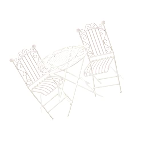 BESTonZON 1 Set Mini-Tisch Und Stuhl Aus Eisen: Puppenhaus-Spielzeug Im Maßstab 1:12 Raumdekoration BESTonZON 1 Set Mini-Tisch Und Stuhl Aus Eisen: Puppenhaus-Spielzeug Im Maßstab 1:12 Raumdekoration von BESTonZON