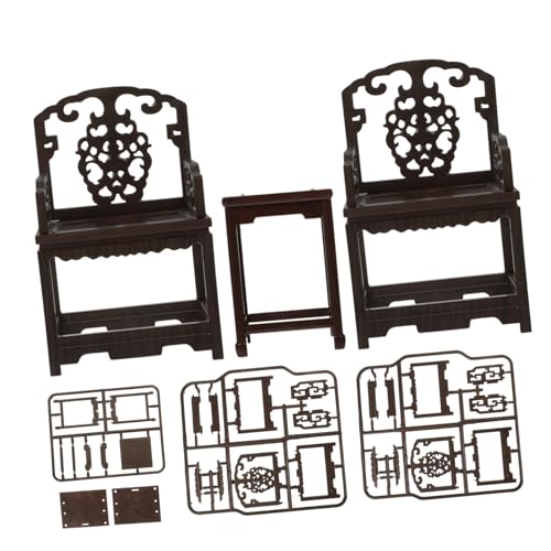 BESTonZON 1 Satz Simulationstisch und Stuhl Kinderspielzeug Stuhldekor Vintage-Puzzle Rätsel Spielzeuge Montagespielzeug Sessel Form klassisch Möbel Blöcke Schimmel schmücken Plastik von BESTonZON