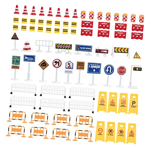 BESTonZON Pädagogisches Straßenschild-Spielzeug-Set Simulations-Verkehrsschild Straßensperre Schild Für Rollenspiele von BESTonZON