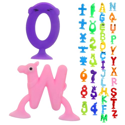 BESTonZON 1 Satz Spaß beim Brieflutschen Lernen -Buchstaben- mit Saugbuchstaben Kindererziehungsspielzeug Kinderspielzeug Saug-Alphabet- von BESTonZON