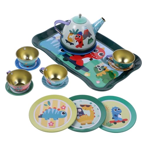 BESTonZON 1 Satz Spielhaus Teeservice küchenspielzeug für Kinder Kitchen Toys for Kids Miniatur-Teekanne Teeparty-Spielzeug aus Blech Tee gläser Teekessel Spielzeug für kleine Mädchen Tasse von BESTonZON