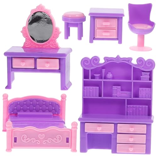 BESTonZON 1 Satz Spielhausmöbel Dekoratives Kleines Sofa Kleines Couchmodell Puppenhausmöbel Mini-hausaccessoire Entzückendes Kleines Sofa Puppensofa- Mini-hausbedarf Plastik Violett von BESTonZON