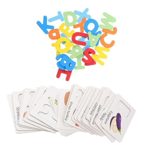 BESTonZON 1 Satz Spielzeugbildkarten Buchstaben Lernen für Kleinkinder Bildungsspielzeug Montessori Passendes Puzzle für Kleinkinder Buchstaben-Lernrätsel hölzern von BESTonZON