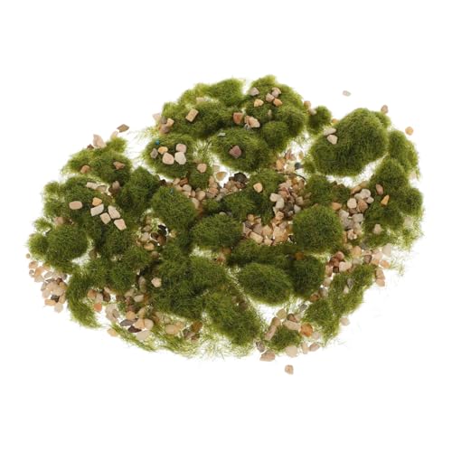 BESTonZON 1 Satz Statisches Gras Rasen Grasmaterial Grasdressing Streugras Dekorationen Gras Zum Basteln DIY Gras Kunstrasen Zum Basteln Grasdressing Dekor Grüne Kieselsteine von BESTonZON
