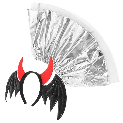 BESTonZON 1 Satz Teufelsrock-Anzug Halloween-Kostüm-Rock-Stirnbänder Reißzähne Halloween Haarschmuck Halloween Kopfschmuck Fledermaushaarreifen Cosplay-Fledermaus-Kopfschmuck Plastik BESTonZON 1 Satz Teufelsrock-Anzug Halloween-Kostüm-Rock-Stirnbänder Reißzähne Halloween Haarschmuck Halloween Kopfschmuck Fledermaushaarreifen Cosplay-Fledermaus-Kopfschmuck Plastik von BESTonZON