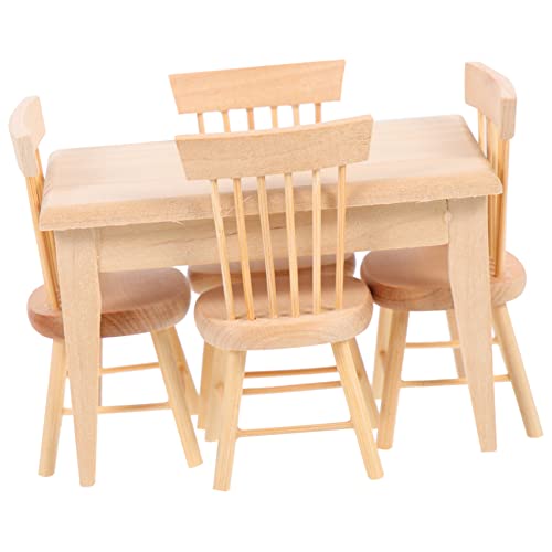 BESTonZON 1 Satz Tisch- und Stuhlmodell Esszimmermöbel Miniatur-Esszimmerstühle Schreibtischaufsatz Heimwerken holzstuhl puppenstubenmöbel Modell kleine Holzstühle Mini-Bücherregal BESTonZON 1 Satz Tisch- und Stuhlmodell Esszimmermöbel Miniatur-Esszimmerstühle Schreibtischaufsatz Heimwerken holzstuhl puppenstubenmöbel Modell kleine Holzstühle Mini-Bücherregal von BESTonZON