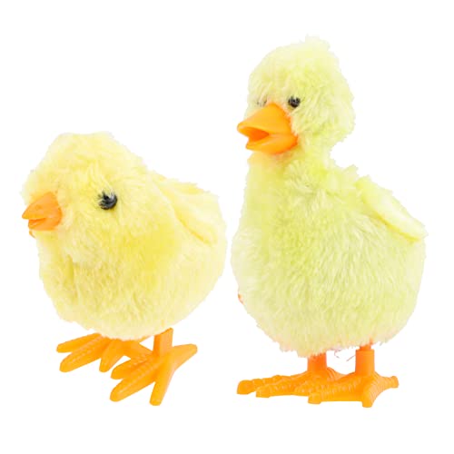 BESTonZON 1 Satz Uhrwerk Aufblasbares Balance Vogel Marienkäfer Küken Enten Kuscheltiere Für Aufzieh Plüsch Klein Verziert Mit Samt Gelb von BESTonZON