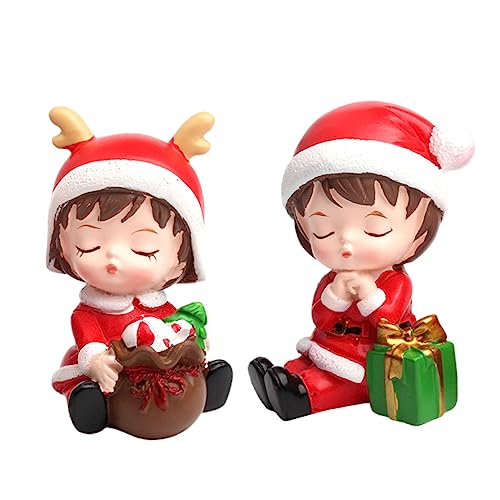 BESTonZON 2stücke Niedliche Cartoon Santa Jungen Und Mädchen Figuren Resin Dekoration Für Kuchen Und Zuhause Deko Für Geburtstagsfeiern Und Weihnachten BESTonZON 2stücke Niedliche Cartoon Santa Jungen Und Mädchen Figuren Resin Dekoration Für Kuchen Und Zuhause Deko Für Geburtstagsfeiern Und Weihnachten von BESTonZON