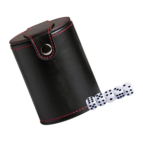 BESTonZON 1 Satz Würfelbecher-Set Würfelstapelbecher Würfelbecher Mit Würfeln Würfel Schüttelbecher Spielwürfelbecher Für Ktv Barzubehör Würfelschüttler Ktv Würfel Halter Black Pu von BESTonZON