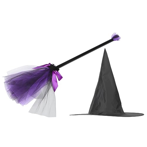 BESTonZON 1 Satz Zauberbesen Hexenbesen Zauberer Besen Halloween-besen Kostümbesen Hexenkostüm Hexenhüte Für Frauen Violett Gittergewebe BESTonZON 1 Satz Zauberbesen Hexenbesen Zauberer Besen Halloween-besen Kostümbesen Hexenkostüm Hexenhüte Für Frauen Violett Gittergewebe von BESTonZON