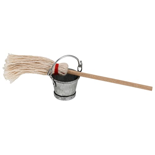 BESTonZON 1 Satz Zubehör für Puppenhäuser Post Dekorationen im Freien Eimer wohnaccessoires Miniatures House Decoration wischmop Mini-Heimschmuck Mini- - Baumwoll Seil von BESTonZON