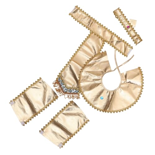 BESTonZON 1 Satz ägyptisches Kostümset Halloween Halloween assecoires Kostümzubehör Set Pharaonenhut Kostüm-Make-up ägyptisches Cosplay-Set Halloween-Cosplay-Zubehör Stoff Golden von BESTonZON