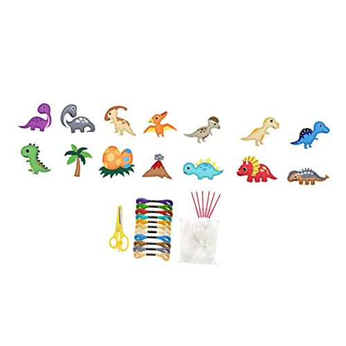BESTonZON 1 Satz handgenähter Anhänger aufblasbarer Dinosaurier Bausätze bastel Set für für interessantes Kinderspielzeug Kunsthandwerk mit Cartoon-Dinosauriern von BESTonZON