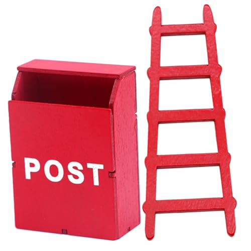 BESTonZON 1 Satz puppenhaus Schreibtisch für kinderspielzeug ziernieten dekoring Decor Puppenhaus-Miniatur Mini- Miniatur-Mailbox-Modell tragbare Mini-Leiter hölzern rot BESTonZON 1 Satz puppenhaus Schreibtisch für kinderspielzeug ziernieten dekoring Decor Puppenhaus-Miniatur Mini- Miniatur-Mailbox-Modell tragbare Mini-Leiter hölzern rot von BESTonZON
