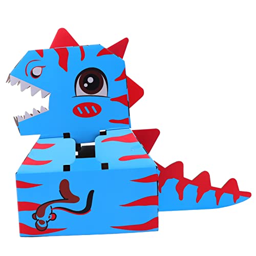 BESTonZON 1 Satz tragbarer Karton bastelset basteln für kinderknallzeug Cardboard Paper kinderspielzeuge tragbare DIY- -Dinosaurier tragbares DIY- Papier Blue von BESTonZON