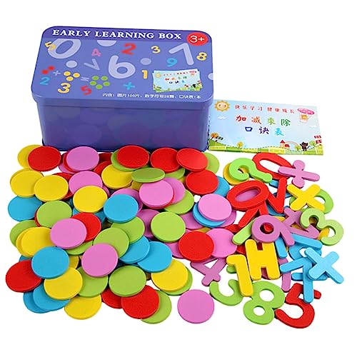 BESTonZON 1 Schachtel Kreis Blatt zählen Bildungsspielzeug Mathe-Lernspiele kindergeburtstags mitgebsel holzspielzeug Rechenspielzeug kognitives für Babys Mathe-Zählspielzeug Eisen von BESTonZON