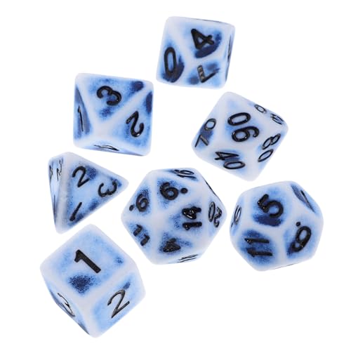 BESTonZON 1 Set 7 Teilig Vintage Facettenwürfel Spiele Würfelspiel Vintage Würfel Gewürzwürfel Mini Polyeder Würfel Tischspiel Würfel Junggesellinnenabschied Spielwürfel Ballons Gaming von BESTonZON