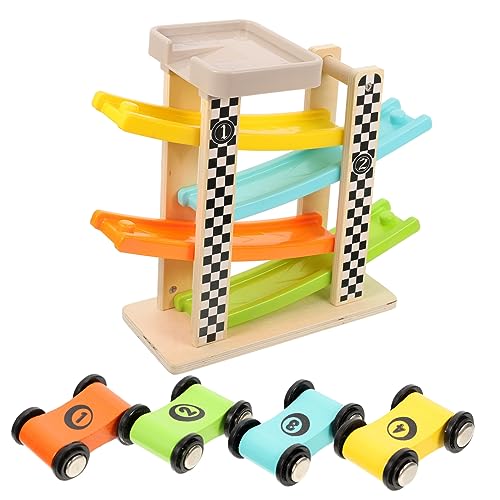 BESTonZON 1 Set Auto Strecken Spielzeug Holz Auto Rampe Auto Rampen Spielzeug Interaktives Rennauto Spielzeug Auto Strecken Für Kleinkinder Von 3–5 Jahren Holz Auto Figur Holz von BESTonZON