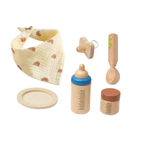 BESTonZON 1 Set Babyfütterungsspielzeug, Puppenfütterungsschale, Babyflaschen, Puppen, Kindheitsspielzeug, multifunktionales Spielzeug für Kinder, Spielzeug für Kinder, Spielzeug aus Holz BESTonZON 1 Set Babyfütterungsspielzeug, Puppenfütterungsschale, Babyflaschen, Puppen, Kindheitsspielzeug, multifunktionales Spielzeug für Kinder, Spielzeug für Kinder, Spielzeug aus Holz von BESTonZON