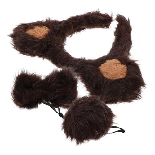 BESTonZON 1 Set Bärenohr Zubehör Kuhohren Tier Stirnbänder Wackelbär Ohren Pelzmütze Ohren Stirnband Welpenohren Kuh Stirnband Cosplay Tigerohren Eisbär Kostüm von BESTonZON
