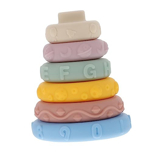 BESTonZON 1 Set Baustein Regenbogen Kreis Stapelspielzeug Babyspielzeug Babyringe Beißringe Stapelringe Babyspielzeug Kunststoff BESTonZON 1 Set Baustein Regenbogen Kreis Stapelspielzeug Babyspielzeug Babyringe Beißringe Stapelringe Babyspielzeug Kunststoff von BESTonZON