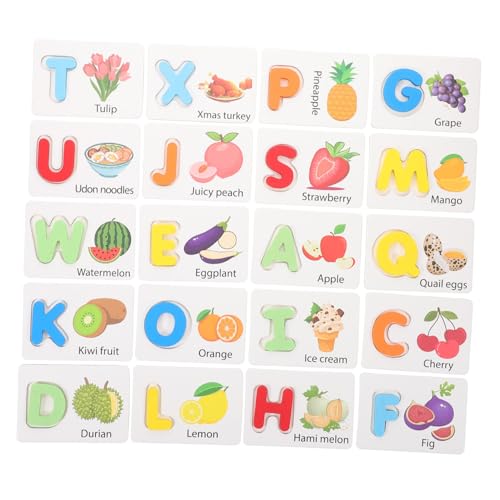 BESTonZON Lustiges Lernspiel Für Die Ganze Familie – Alphabetkarten Aus Holz Obst- Und Gemüse-Puzzle Lernspielzeug Für Kleinkinder BESTonZON Lustiges Lernspiel Für Die Ganze Familie – Alphabetkarten Aus Holz Obst- Und Gemüse-Puzzle Lernspielzeug Für Kleinkinder von BESTonZON