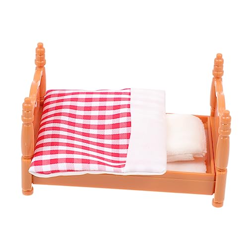 BESTonZON 1 Set Mini Bett Modell Mini Möbel Prop Miniatur Spielzeug Bett Für Jungen Und Mädchen von BESTonZON