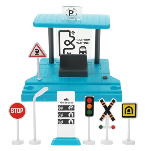 BESTonZON 1 Set Eisenbahnschienenspielzeug Spielbahnsteigmodell Spielbahnhof Plattformspielzeug DIY Bahnhof Plattformmodell Simulationsbahnhof Plattformspielzeug Kinderspielzeug DIY von BESTonZON
