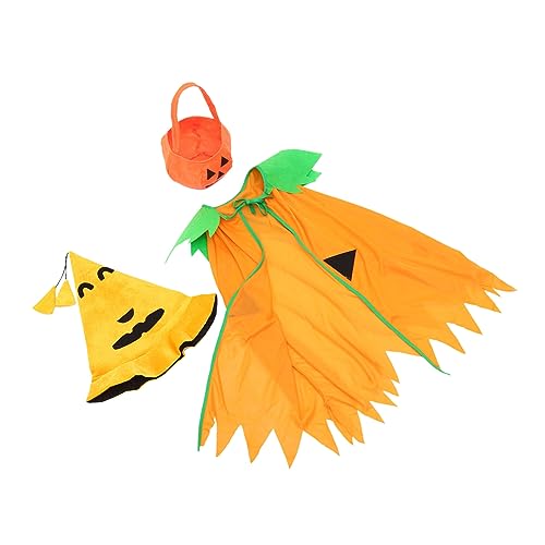 BESTonZON 1 Set Halloween Kürbis Umhang Halloween Kostüme Bekleidung Kinderkleid Jungen Outfits Umhang Kinderkleid Kürbishut Halloween Kostüm Für Halloween Umhang Kürbis Kostüm von BESTonZON