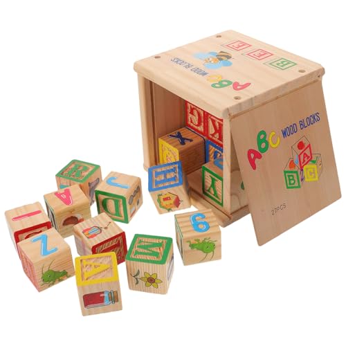 BESTonZON 1 Set Holz ABC-Blöcke Stapelspielzeug Baby Alphabet Buchstaben Zahlen Zählen Bausteine Set für Kleinkinder Vorschulische Lernaktivitäten von BESTonZON