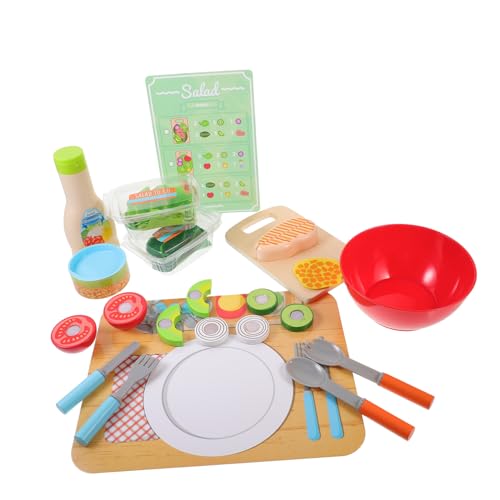 BESTonZON 1 Set Holzspielzeug Zum Schneiden Von Lebensmitteln, Imitiert Salat, Der Küchenszenenspielzeug Herstellt BESTonZON 1 Set Holzspielzeug Zum Schneiden Von Lebensmitteln, Imitiert Salat, Der Küchenszenenspielzeug Herstellt von BESTonZON