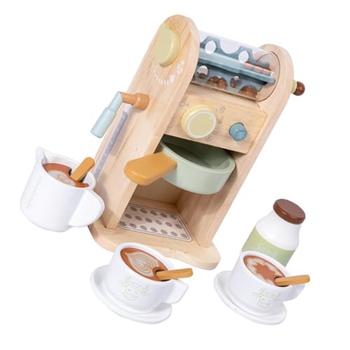 BESTonZON Holz Simulation Kaffeemaschine Jungen Und Mädchen Küche Set Feinmotorik Entwicklung Spielzeug von BESTonZON