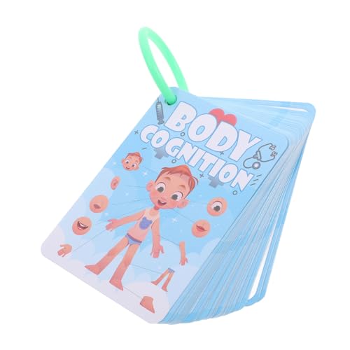 BESTonZON 1 Set Körperbewusstseinskarte Neugierige Lernkarte Zweisprachiges Lernen Kleinkinder Spielzeugkarten Meilenstein Pädagogisches Kinderspielzeug Kinderspielzeug Kinderkartenpapier von BESTonZON