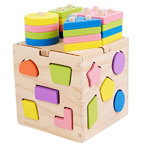 BESTonZON Sensorisches Spielzeug Pädagogischer Formsortierer Kinderspielzeug Kinderversorgung Holzformsortierer Für Kleinkinder von BESTonZON