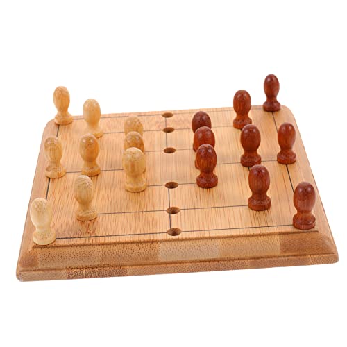 BESTonZON 1 Set Mini Schachtisch Schachspielzeug Bambus Schachspielzeug Kognitives Spielzeug Für Kinder Multifunktionsspiel Schach Frühes Lernspielzeug Kinder Brettspiel von BESTonZON