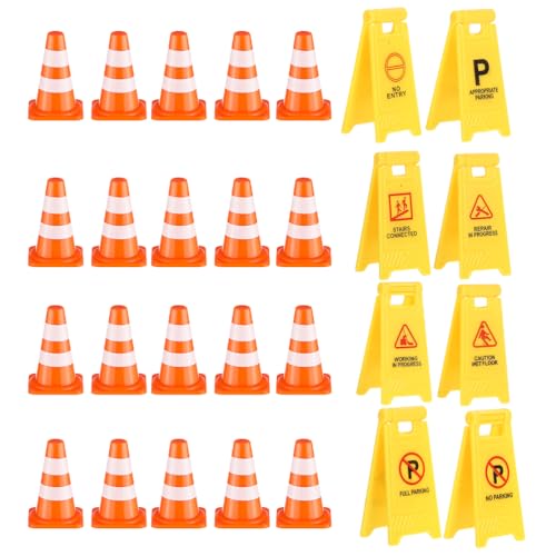 BESTonZON 1 Set Mini-Verkehrskegel: Spielzeug-Set mit Verkehrszeichen für Kinder – Mini-Verkehrszeichen-Barrikaden zum Unterrichten von in spielerischen Lernumgebungen von BESTonZON
