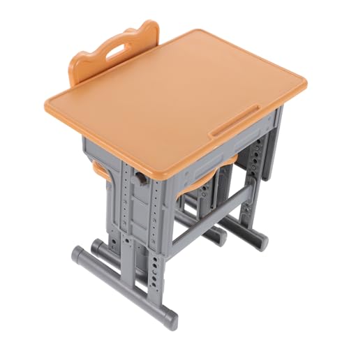 BESTonZON 1 Set Mini-klassenzimmermöbel-Set Puppenhaus Miniatur Schulen Schreibtisch Und Stuhl Modell Spielset Für Puppenhaus Zubehör Foto Requisiten von BESTonZON