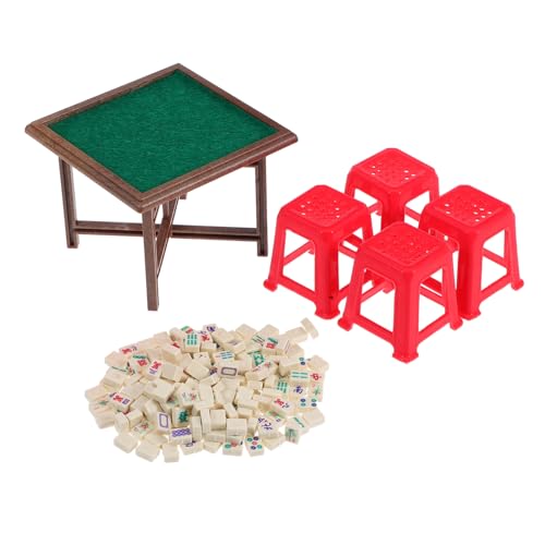 BESTonZON 1 Set Miniatur-Mahjong-tischstühle: Mini-möbel-Requisiten Im Maßstab 1:12 – Realistisches Gaming-zubehör Für Puppenhaus-Dekoration, Rollenspiele von BESTonZON
