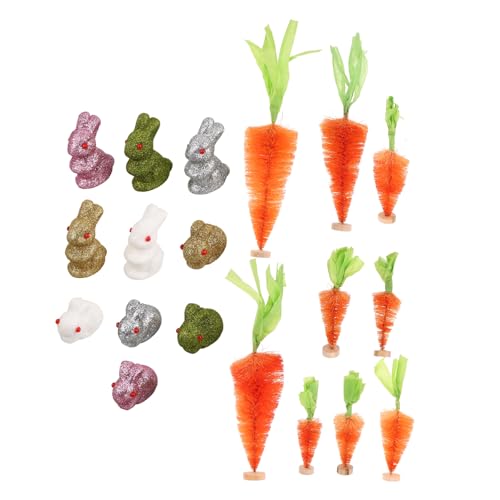 BESTonZON 1 Set Osterhasen Figuren Mini Carots Village Glitter Kaninchen Herzstück Für Spring Home Garden Holiday Tabletop Schreibtisch Regal Home Home BESTonZON 1 Set Osterhasen Figuren Mini Carots Village Glitter Kaninchen Herzstück Für Spring Home Garden Holiday Tabletop Schreibtisch Regal Home Home von BESTonZON